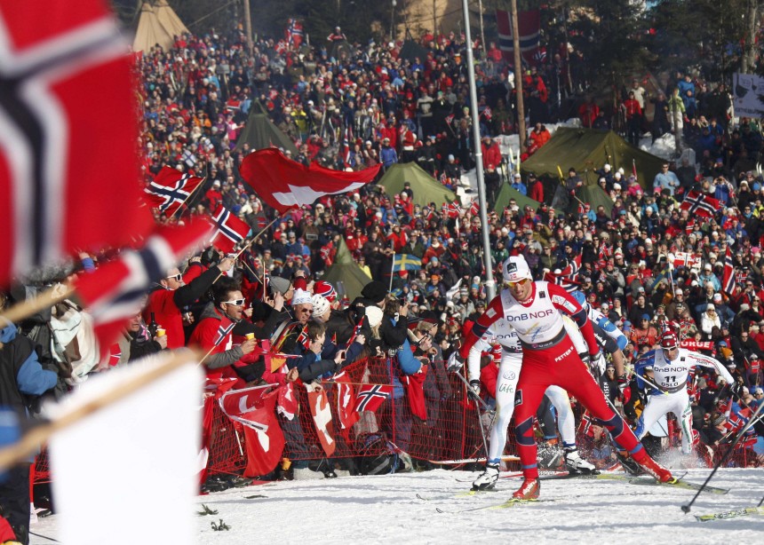 Northug of Norway competes during the men's cross country 50 km mass start free event at the Nordic World Ski Championships in Oslo
