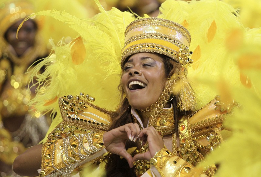 Revellers of the Unidos da Tijuca samba school participate in the annual Carnival parade in Rio