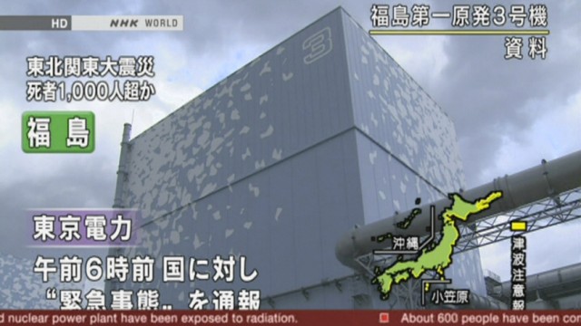 The exterior of reactor No. 3 at Fukushima Daiichi nuclear plant is seen in this still image taken from file video footage