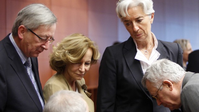 Christine Lagarde, Wolfgang Schaeuble, Jean Claude Juncker, Giulio Tremonti, Elena Salgado