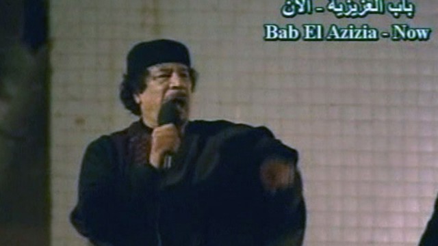 Tagesprotokoll: Krieg in Libyen: Muammar Gaddafi spricht im libyschen Staatsfernsehen.