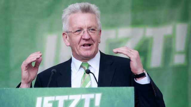 Erster grüner Regierungschef Deutschlands? Der Spitzenkandidat der baden-württembergische Grünen für die Landtagswahl, Winfried Kretschmann