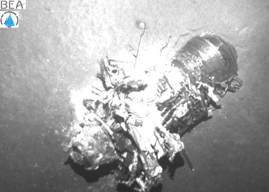 A picture of the Air France flight 447 plane engine released by the Investigation and Analysis Bureau (BEA) after a news conference at the BEA headquarters in Le Bourget