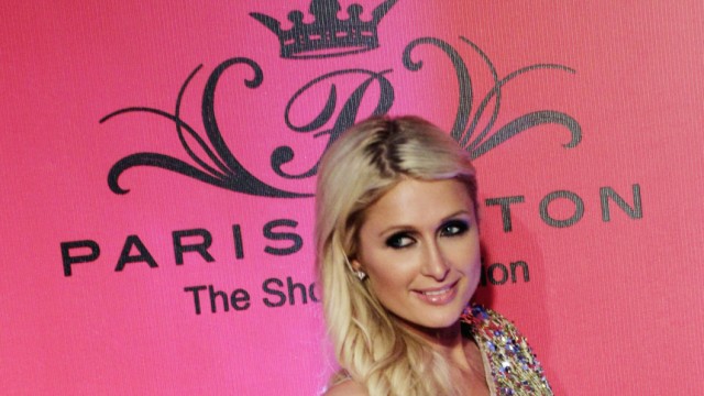 Celebrity socialite Paris Hilton poses during a promotional event for her shoe collection in Mexico City