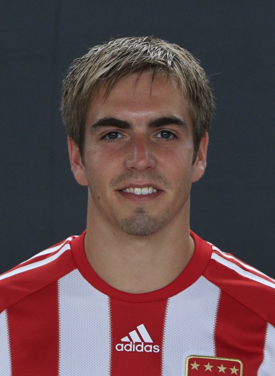 Bayern Munich's Lahm poses during official team photo session in Munich