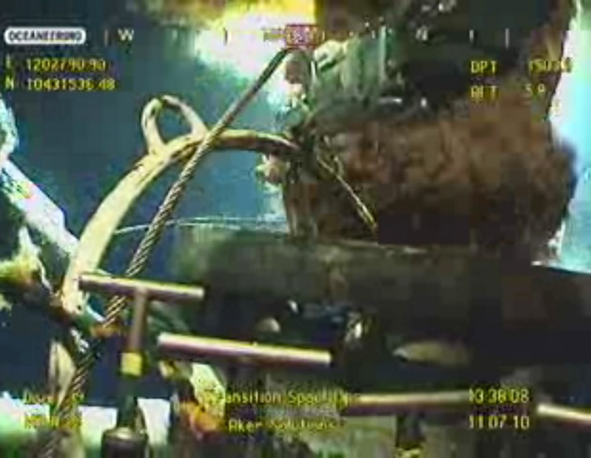 Video image of leaking oil from BP's ruptured well in the Gulf of Mexico