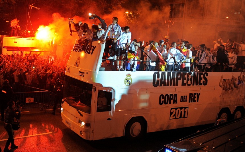Real Madrid Fans Celebrate Victory Over Barcelona