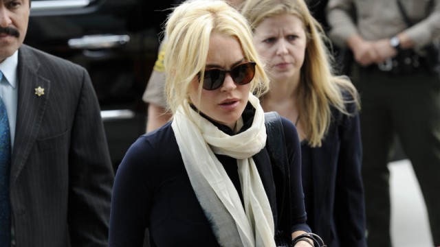 Lohan arrives for a hearing at the Airport Branch Courthouse in Los Angeles