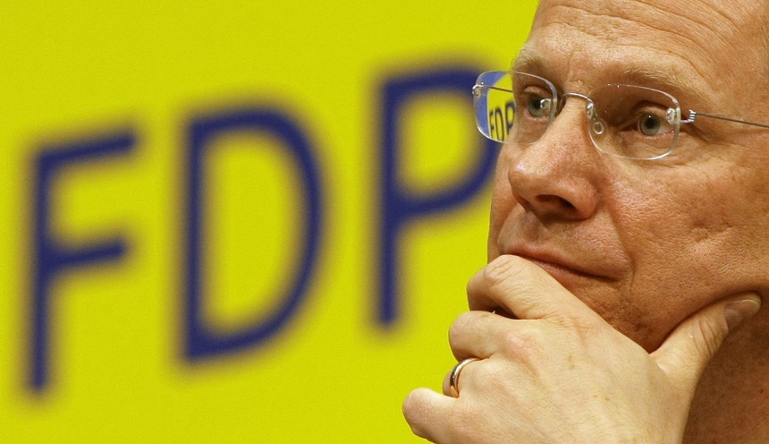 FDP leader Westerwelle attends a party convention in Munich