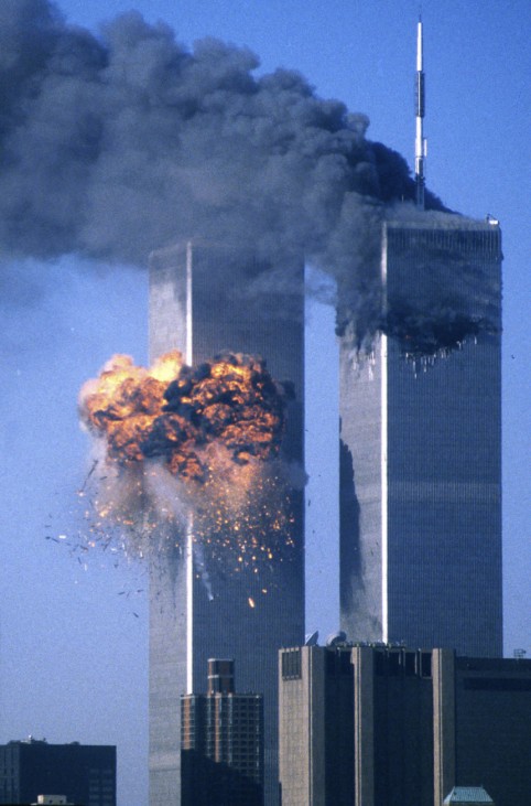 File photo of attack on World Trade Center twin towers in New York