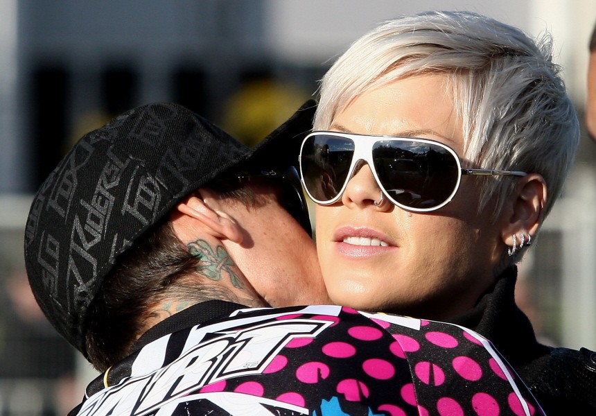 Pink Attends Hart And Huntington Freestyle Tour