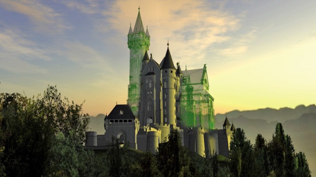 Landesausstellung König Ludwig II.: Schloss Falkenstein bei Füssen: Gerd Hirzinger und die Firma Metamatix haben Ludwigs späte Vision in einer 3-D-Animation verwirklicht.