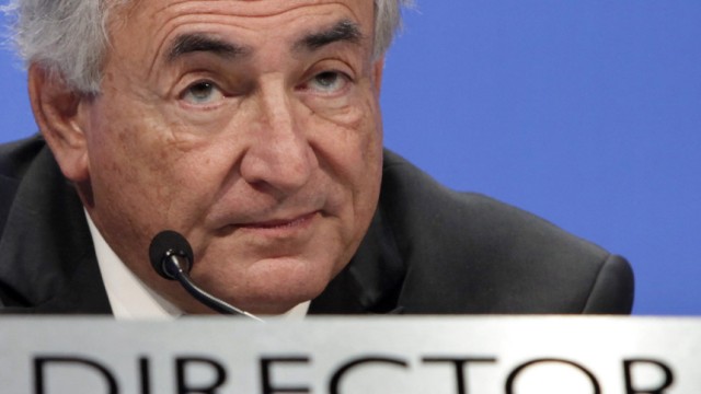 File photo of IMF Managing Director Strauss-Kahn attending the annual IMF-World Bank meetings plenary session in Washington
