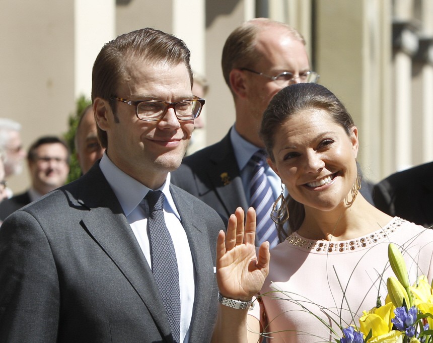Sweden's Crown Princess Victoria and husband Prince Daniel arrive at German Academy of Science and Engineering during visit in Munich