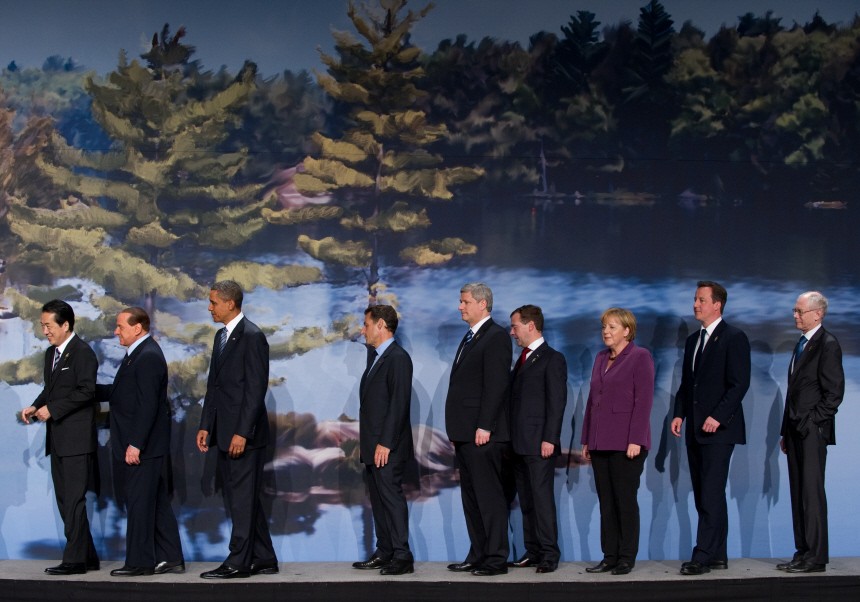 Naoto Kan, Silvio Berlusconi, Barack Obama, Nicolas Sarkozy, Stephen Harper, Dmitry Medvedev, Angela Merkel, David Cameron, Van Rompuy