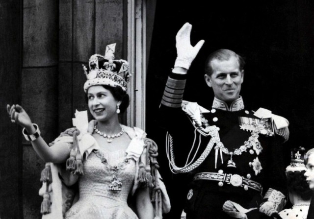Britische Königin Elizabeth und ihr Mann, der Herzog von Edinburgh, 1953