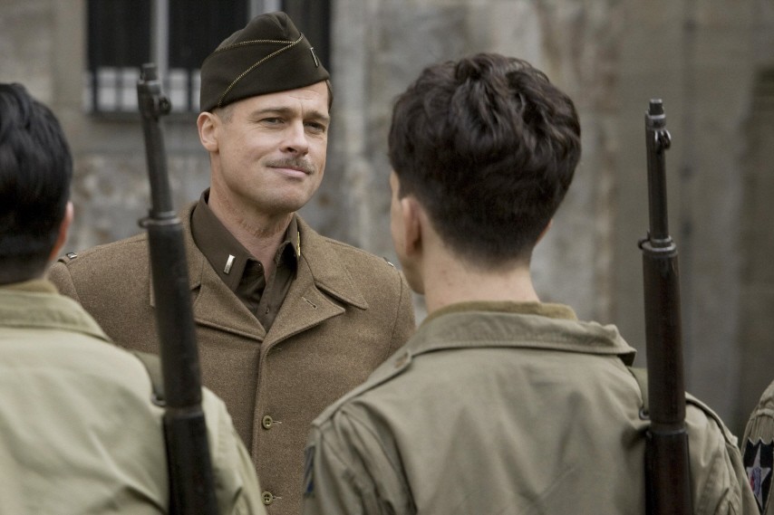 Publicity photo of actor Brad Pitt in a scene from the film 'Inglourious Basterds'