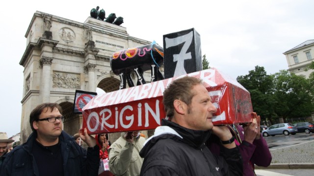 Demonstration für 'Schwabinger Sieben' in München, 2011