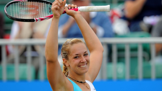 Sabine Lisicki über Wimbledon: Zweiter Sieg auf der WTA-Tour: Sabine Lisicki nach dem Matchball im Finale von Birmingham gegen Daniela Hantuchova.