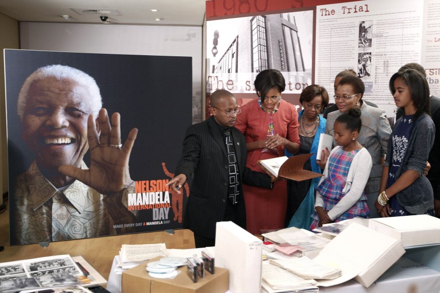 U.S. first lady Obama visits the Nelson Mandela Foundation in Johannesburg