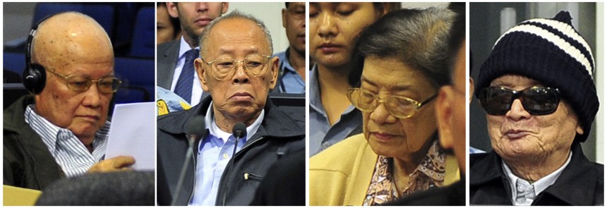 Combination photo shows four former Khmer Rouge leaders during their trial at the ECCC on the outskirts of Phnom Penh