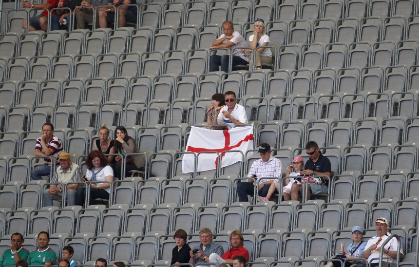 Supporters of England watch their Women's World Cup Group B soccer match against Mexico in Wolfsburg