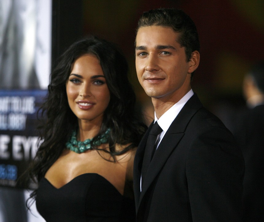 Shia LaBeouf poses with Megan Fox at the premiere of the movie Eagle Eye at the Grauman's Chinese theatre in Hollywood