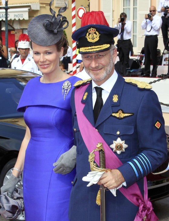 Belgium's Crown Prince Philippe and Princess Mathilde arrive to attend the religious wedding ceremony for Monaco's Prince Albert II and Princess Charlene at the Palace in Monaco