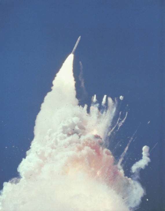 NASA handout photo of the Challenger explosion at Kennedy Space Center