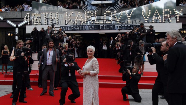 British actress Judi Dench arrives at the opening ceremony of the 46th Karlovy Vary International Film Festival in Karlovy Vary