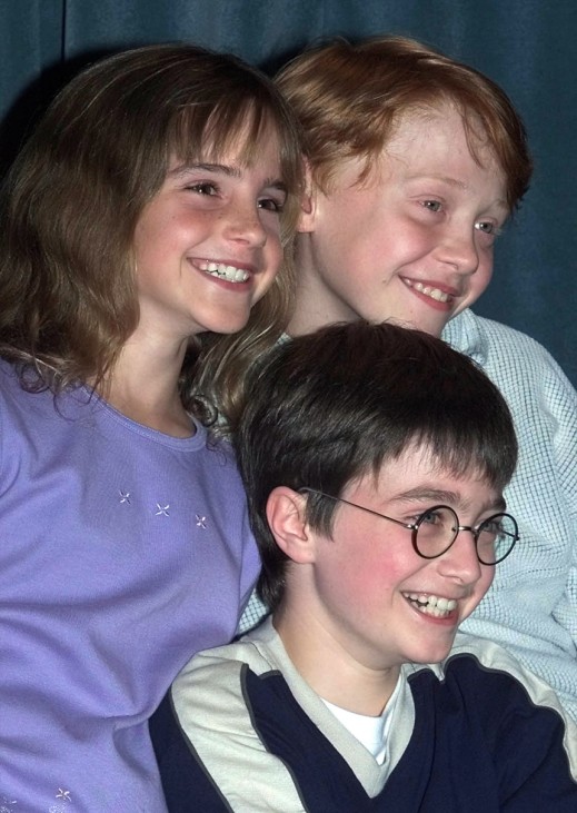 Emma Watson, left, Rupert Grant, right, und Daniel Radcliffe