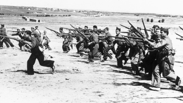 Training at Getafe barracks, Madrid, 1936.