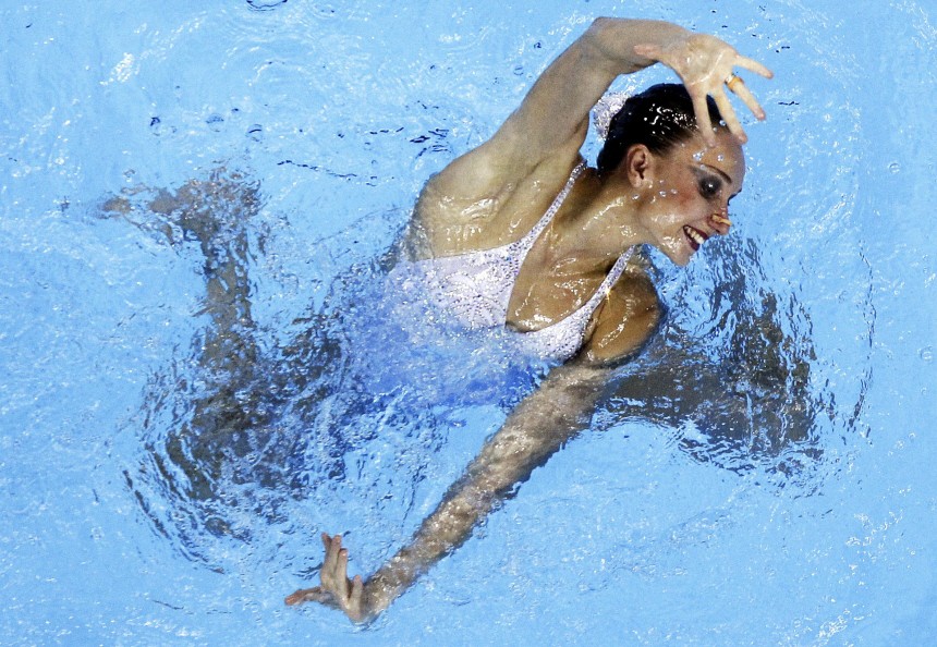 Russia's Natalia Ishchenko performs during the final of the synchronised swimming solo technical routine at the 14th FINA World Championships in Shanghai
