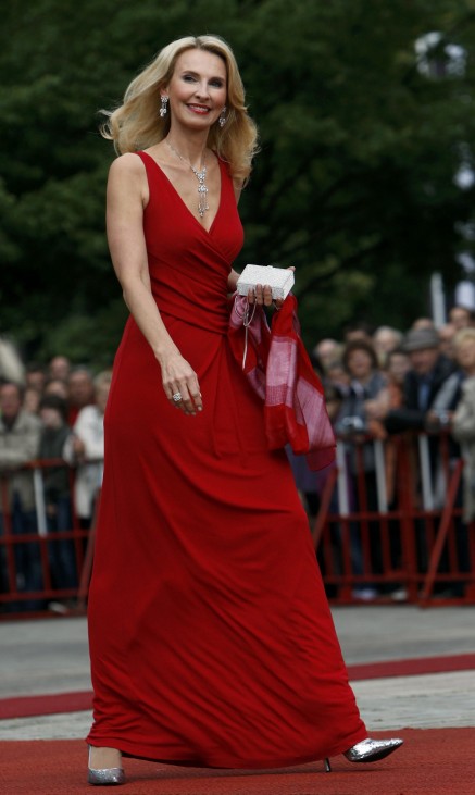 German soprano singer Eva Lind arrives on the red carpet for the opening of Wagner opera festival in Bayreuth