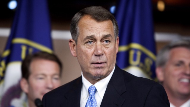 Speaker of the House John Boehner (R-OH) speaks during a news conference on Capitol Hill