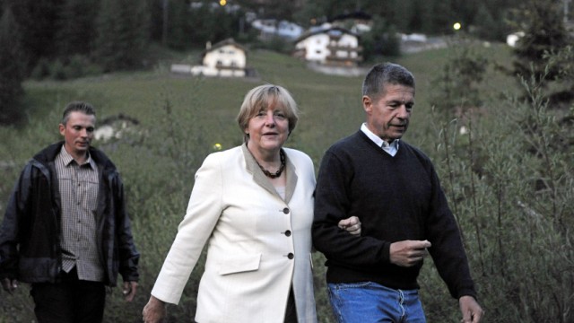 Bundeskanzlerin Merkel verbringt Urlaub in Suedtirol