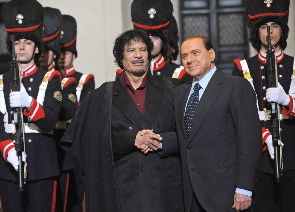 Silvio Berlusconi und Muammar al-Gaddafi