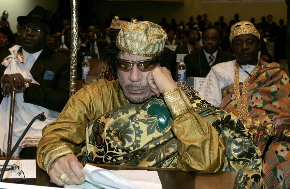 File photo of Libyan leader Gaddafi attending the opening session of the 12th African Union Summit in Addis Ababa