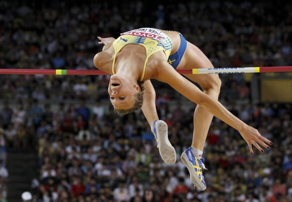 Tregaro of Sweden competes during the women's high jump final at the IAAF World Athletics Championships in Daegu