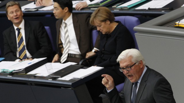 SPD  Steinmeier Merkel Generaldebatte Bundestag in Berlin