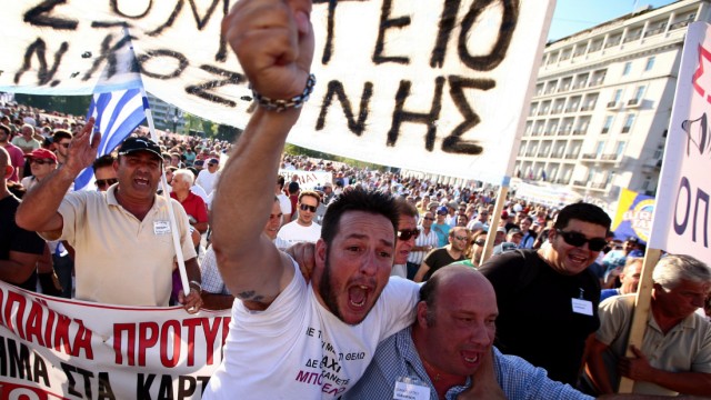 Greek taxi owners protest