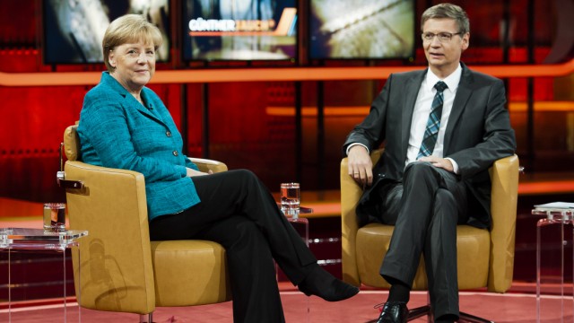 Guenther Jauch mit Bundeskanzlerin Angela Merkel
