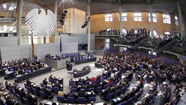 General view of the Bundestag lower house of parliament during its session on euro-zone rescue in Berlin
