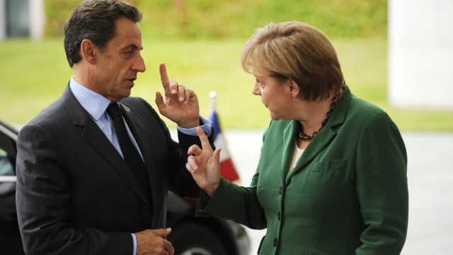 Europa in der Krise: Bundeskanzlerin Angela Merkel und Frankreichs Staatspräsident Nicolas Sarkozy streiten um das Geld im Rettungsfonds.