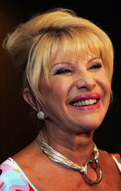 Ivana Trump smiles as she talks to a reporter during the Los Angeles launch of Ivana Trump Las Vegas in Beverly Hills