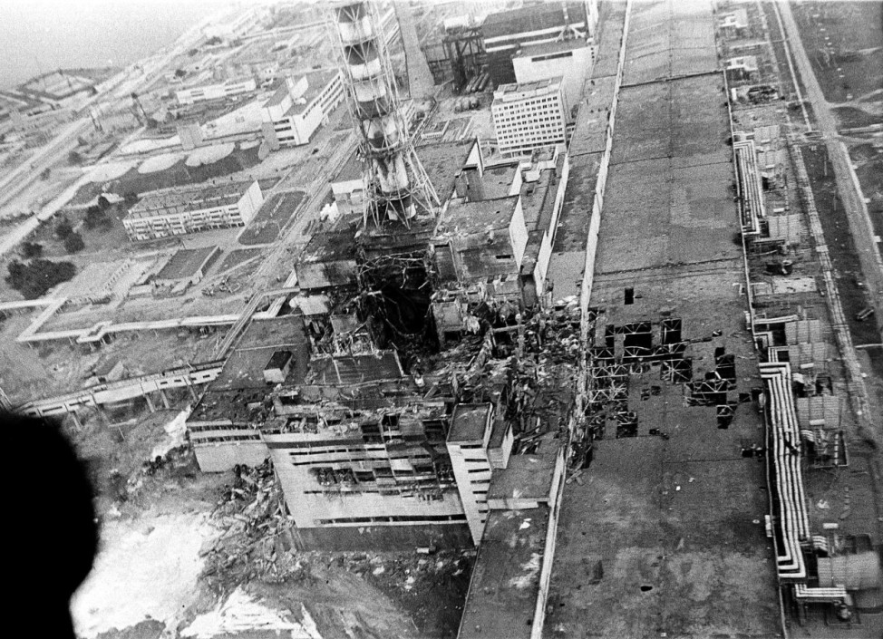 Explosion des Reaktorblocks Vier im Atomkraftwerk Tschernobyl, 1986