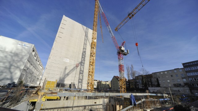 Streit um das Luxusbauprojekt "The Seven": "The Seven" an der Müllerstraße: Wo bald reiche Münchner einziehen, ist noch Baustelle.