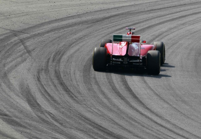 Ferrari Formula One driver Fernando Alonso of Spain drives during the second practice session of the Brazilian F1 Grand Prix in Sao Paulo