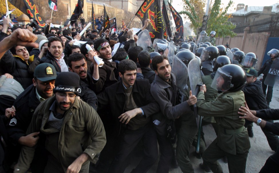 Hundreds of Iranian students protesters stormed the British embas