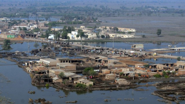 UN-Klimakonferenz in Durban: Überschwemmung in Pakistan. 2010 hat das Land weltweit am stärksten unter Wetterkatastrophen gelitten.